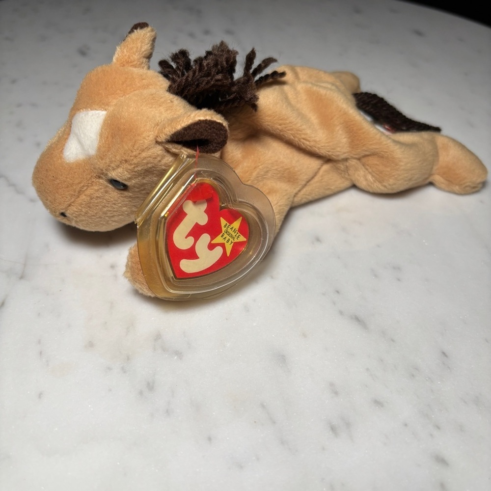 Derby TY Beanie Baby 1995 Horse Plush – MWT, Minor Tush Tag Wear‎